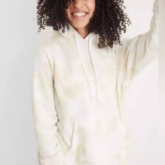 aerie Tops - Aerie Weekend Oversized Hoodie Sweatshirt Cream Tie Dye Paradise Bound